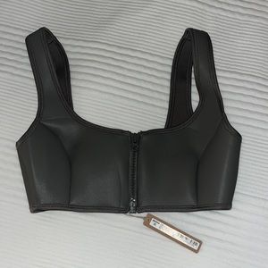 NWT Skims Chalk Grey Rubberized Swim Skirt Set